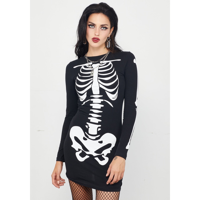Skeletus Mini Jersey Dress