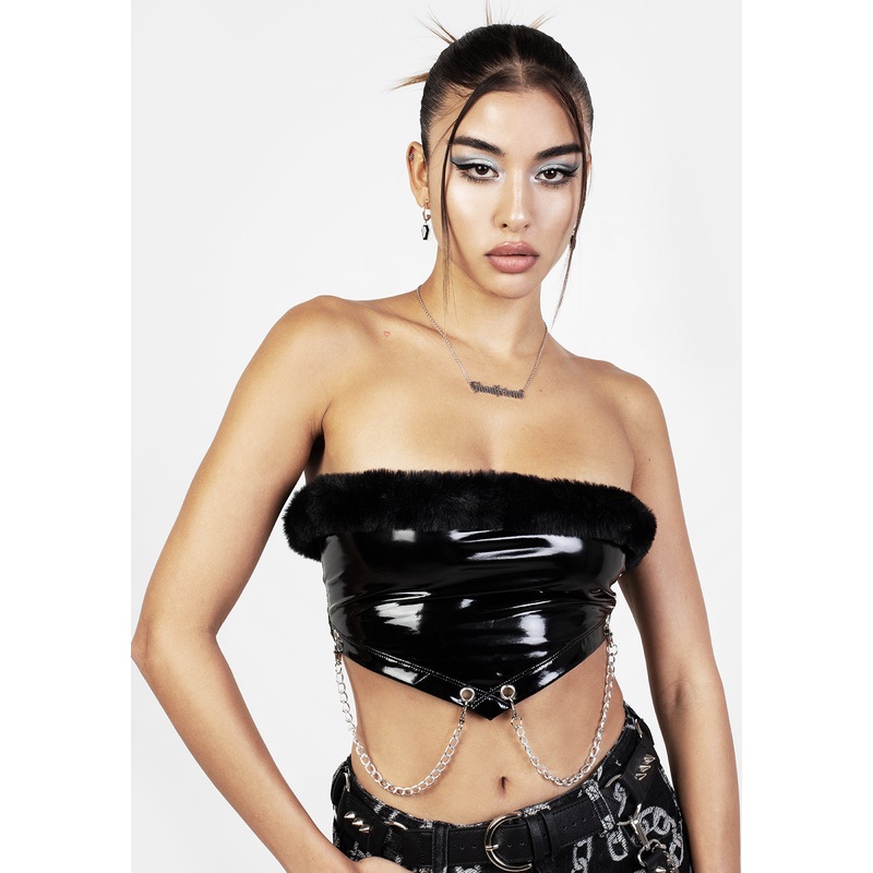 Volume Vinyl Bandeau Top