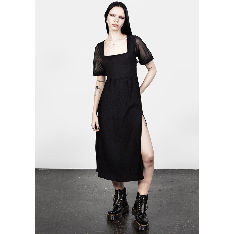 Ammit Midi Dress with Sheer Sleeves