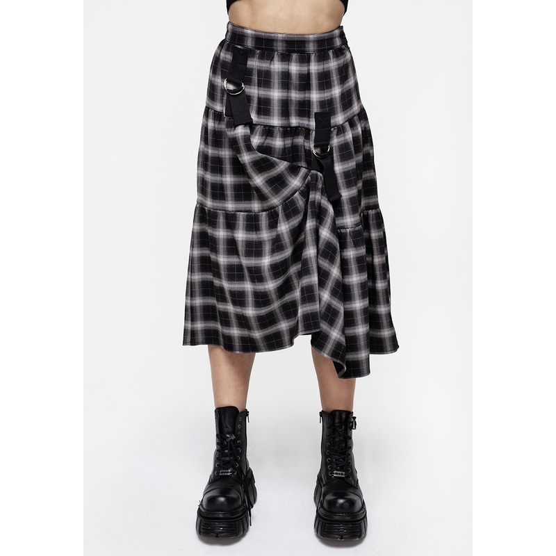 Banshee Check Bondage Skirt