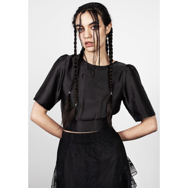 Corruptus Crop Tie Back Top