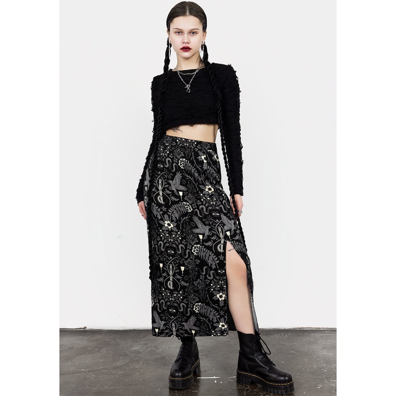 Hecate’s Garden Split Midi Skirt