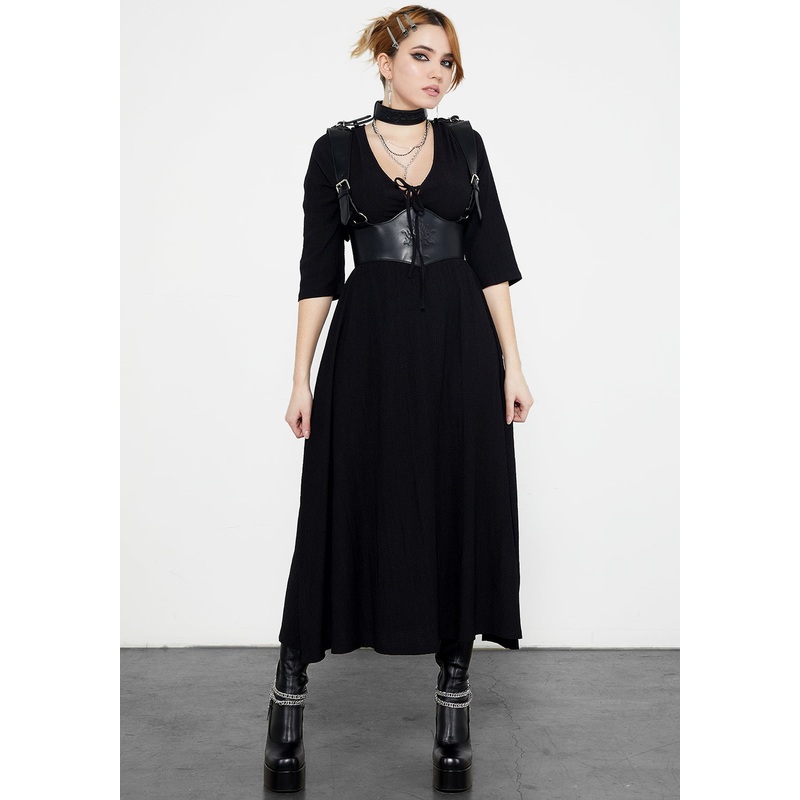 Kasdeya Lace Up Midaxi Dress