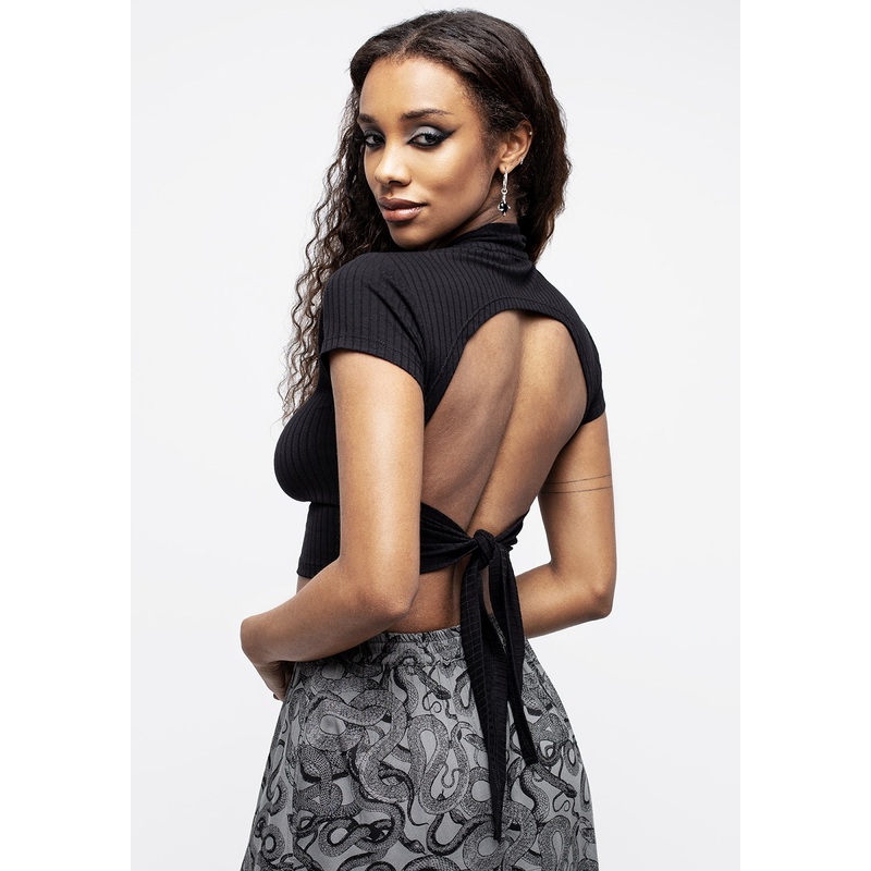 Mist Tie Back Jersey Crop Top