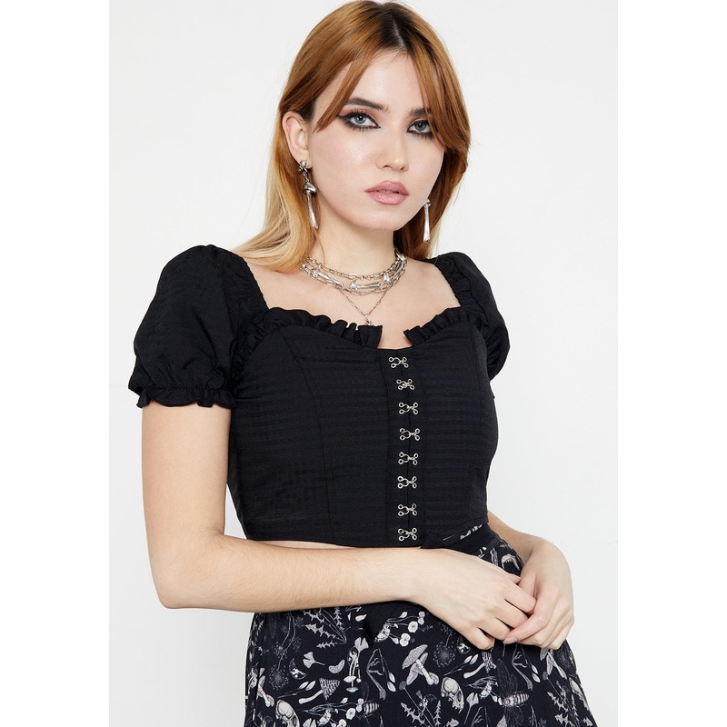 Mortem Ruffle Crop Top