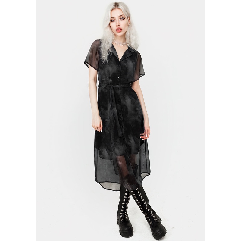 Tempest Midi Tie Waist Shirt Dress