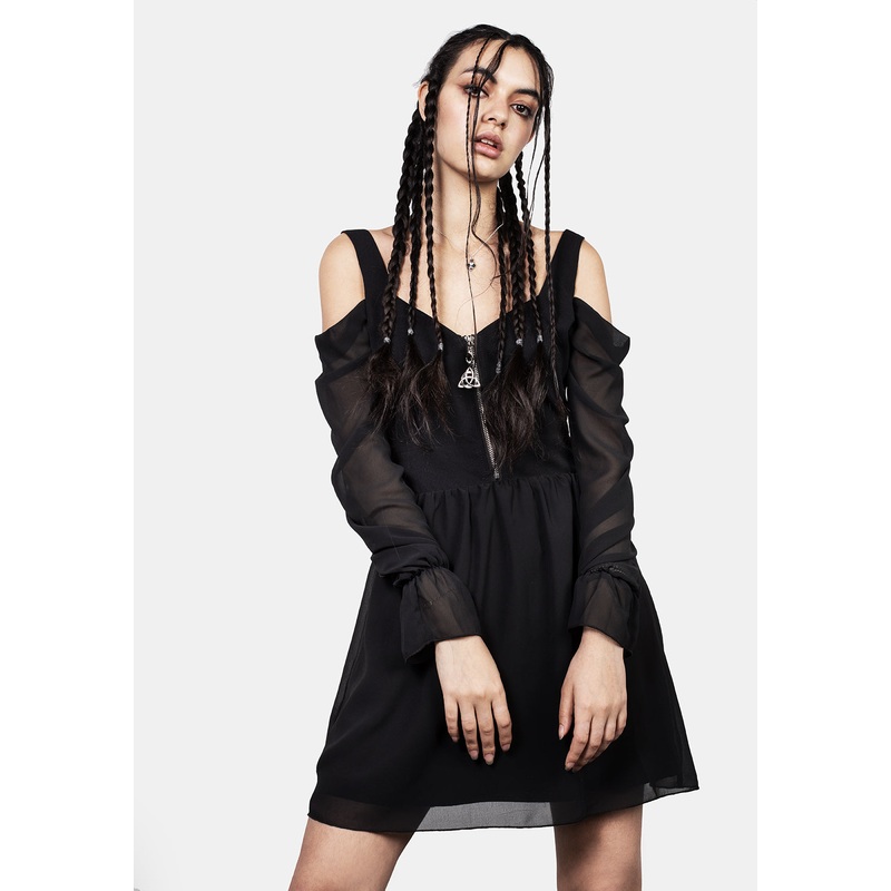Triquetra Zip Chiffon Mini Dress