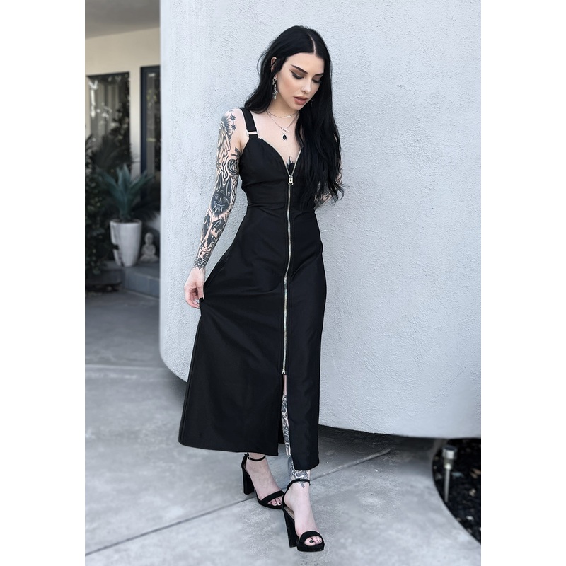 Vengeance Zipped Slip Midaxi Dress