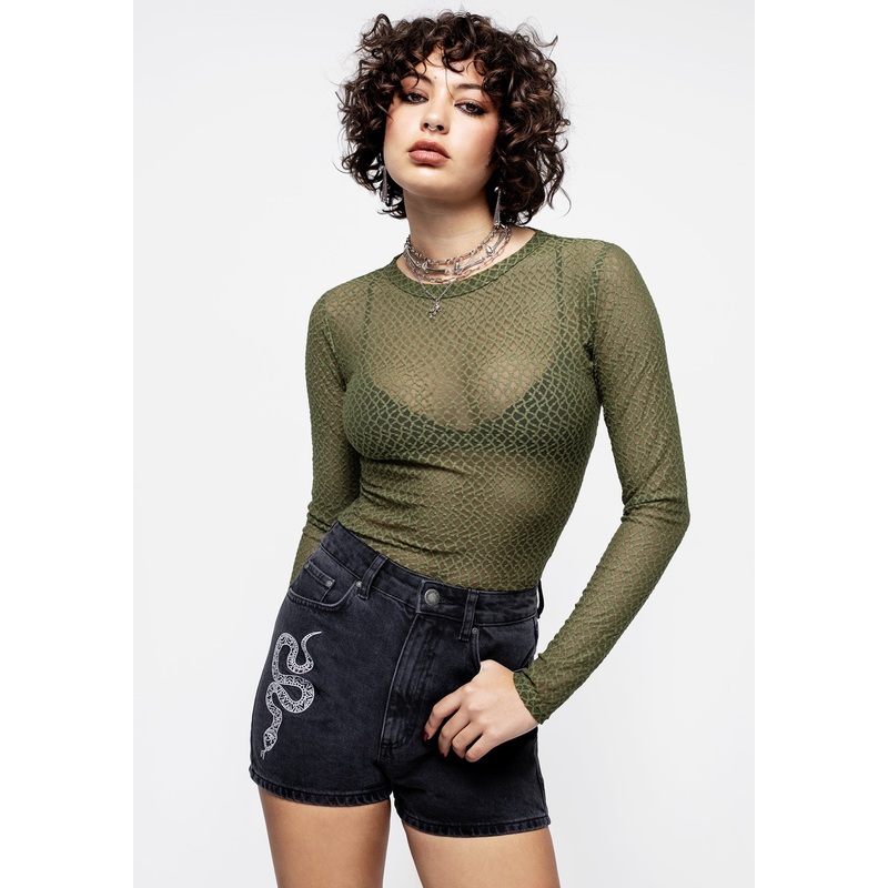 Anomie Green Mesh Top