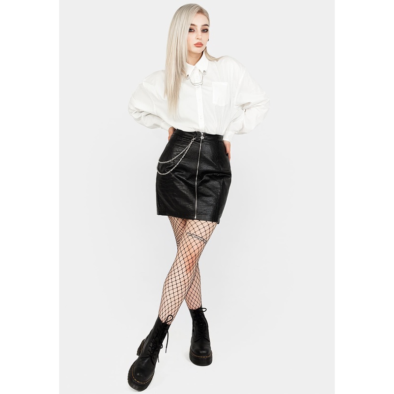 Antrum Zip Front Mini Skirt