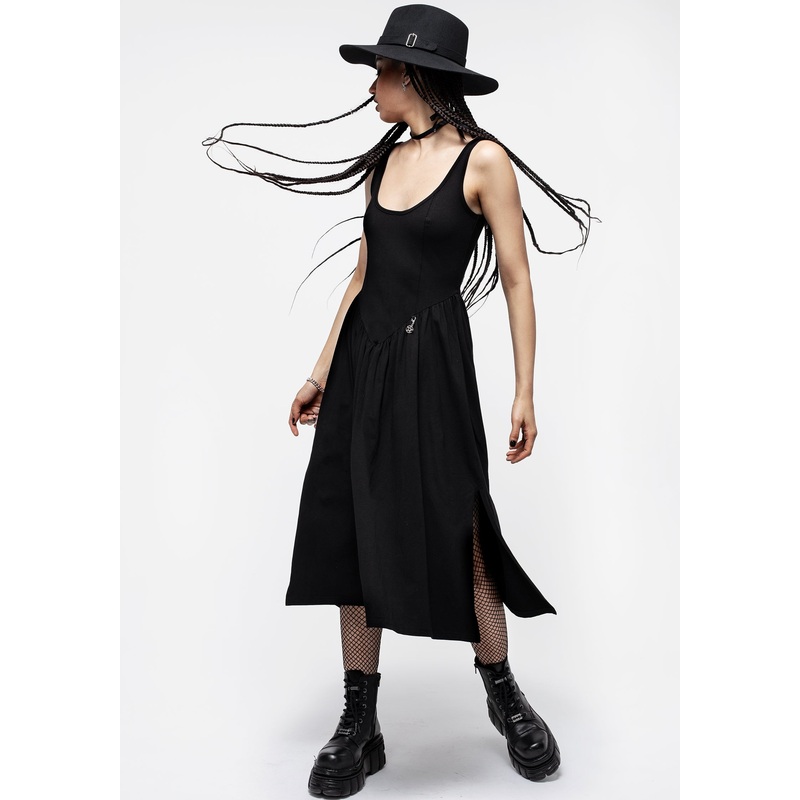 Astarte Basque Waistline Jersey Midi Dress