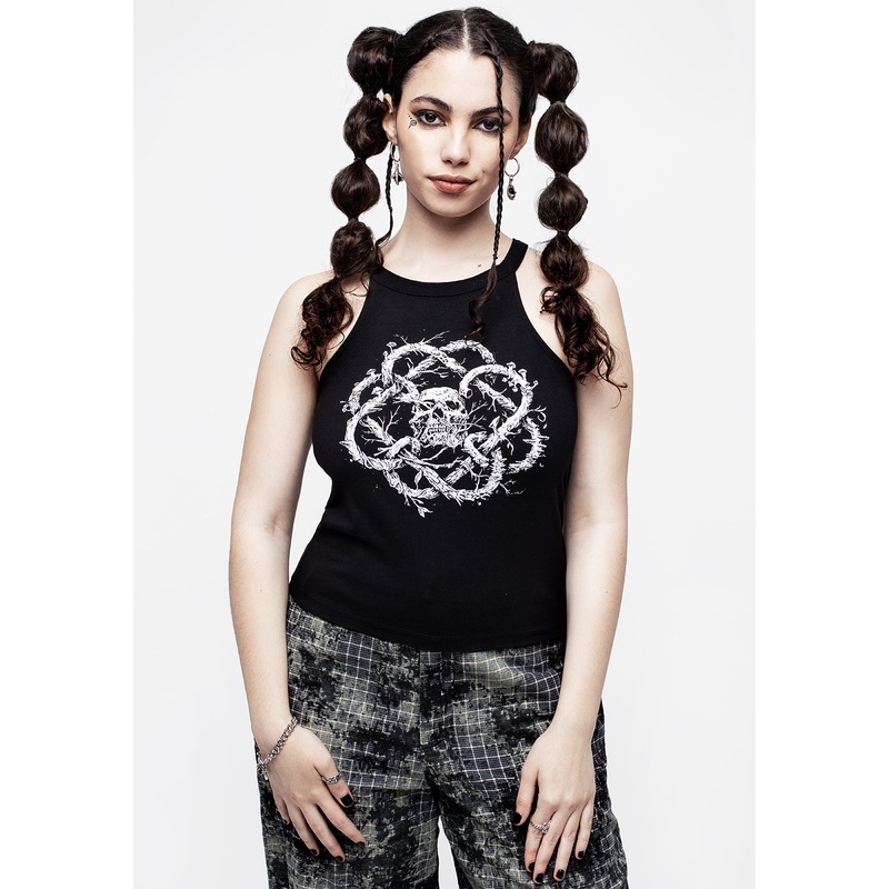 Calavera Racer Back Crop Vest