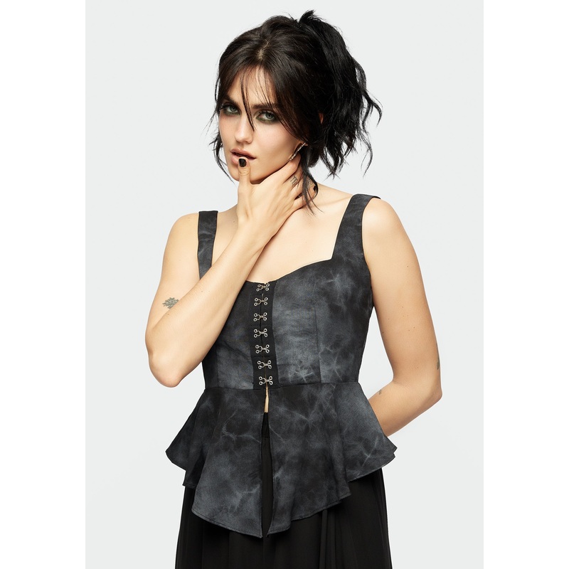 Delacroix Hook and Eye Square Neck Top