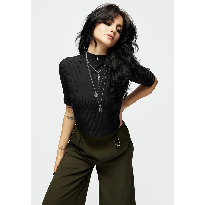 Ethos Textured Rib Jersey Crop Top