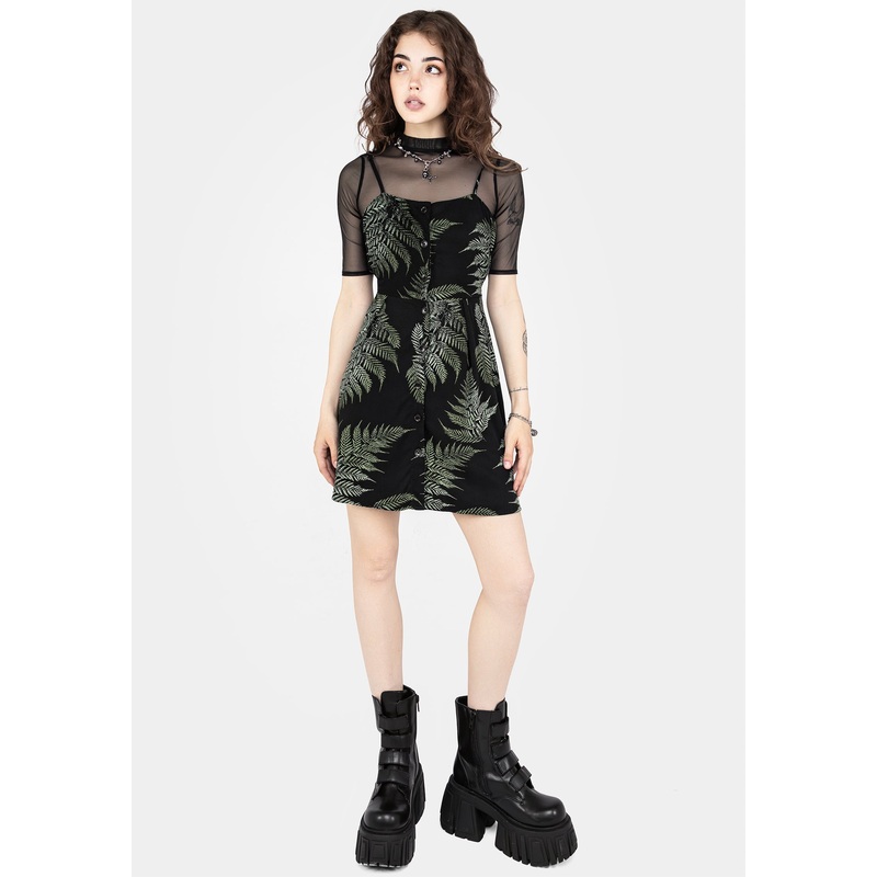 Fern Button Up Apron Dress