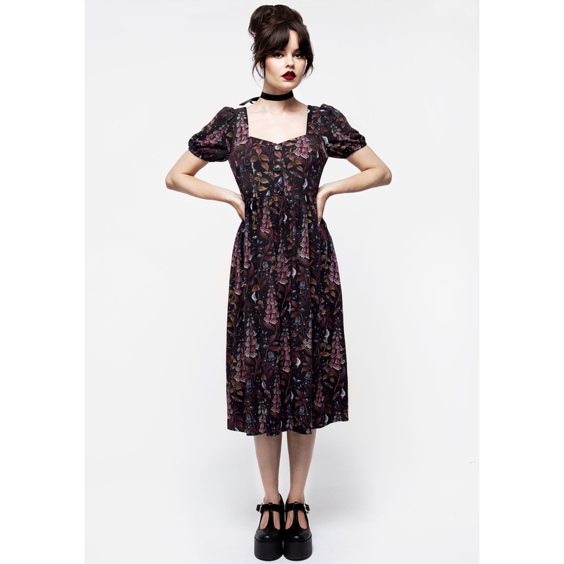 Foxglove Button Detail Midi Dress