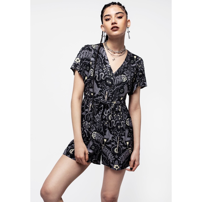 Hecate’s Garden Button Up Playsuit