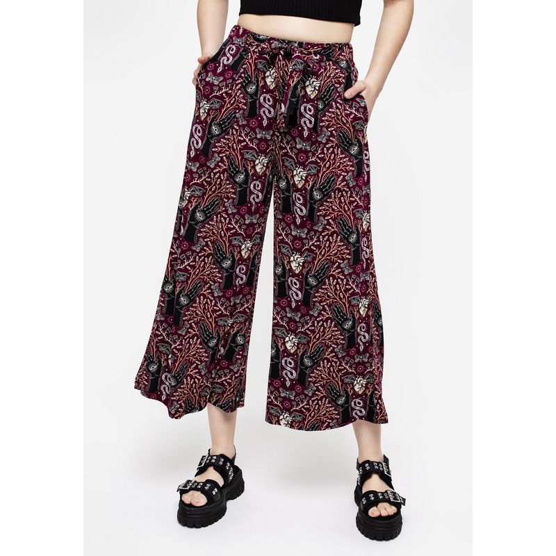 Hemlock Print Tie Waist Culottes