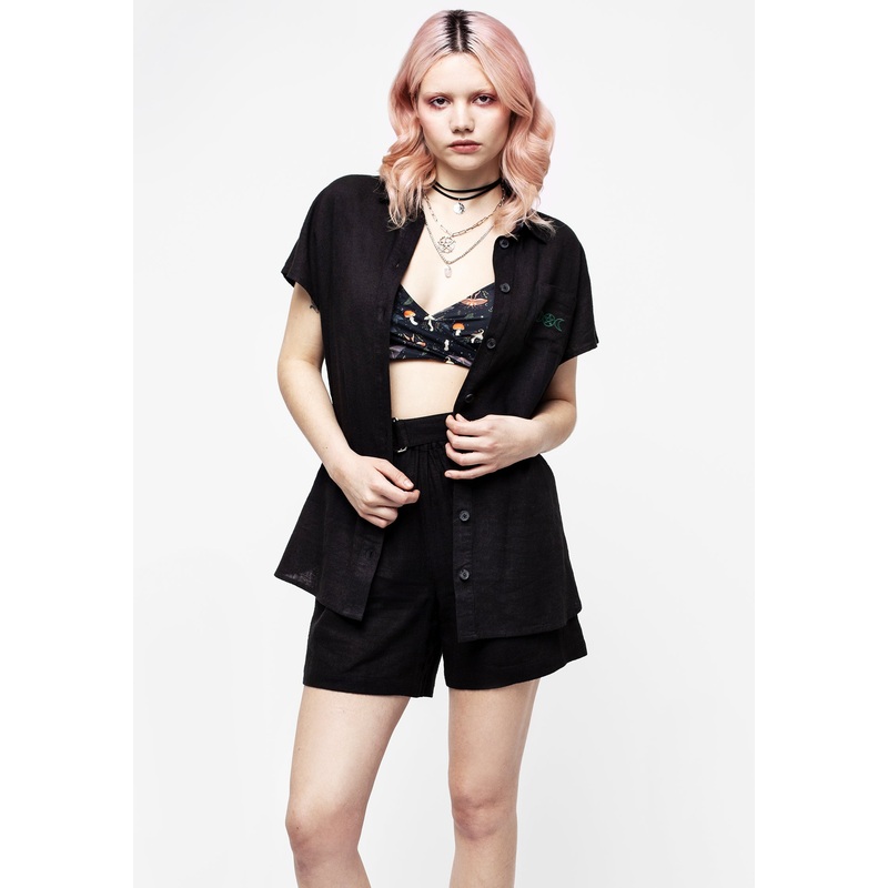 Lucina Linen Blend Short Sleeve Shirt
