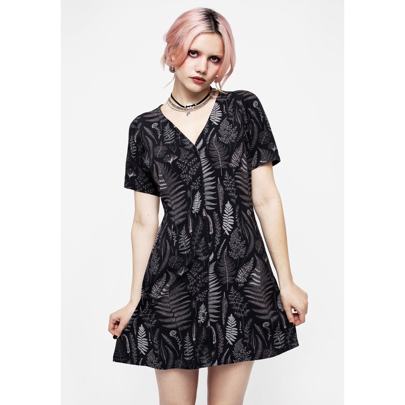 Maidenhair Button Up Mini Dress
