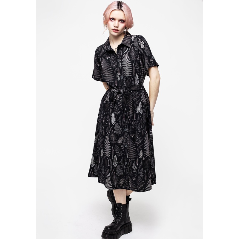 Maidenhair Midi Short Sleeve Shirt Dress