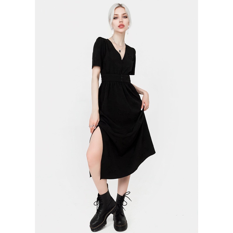 Medea Jacquard V-Neck Midaxi Dress