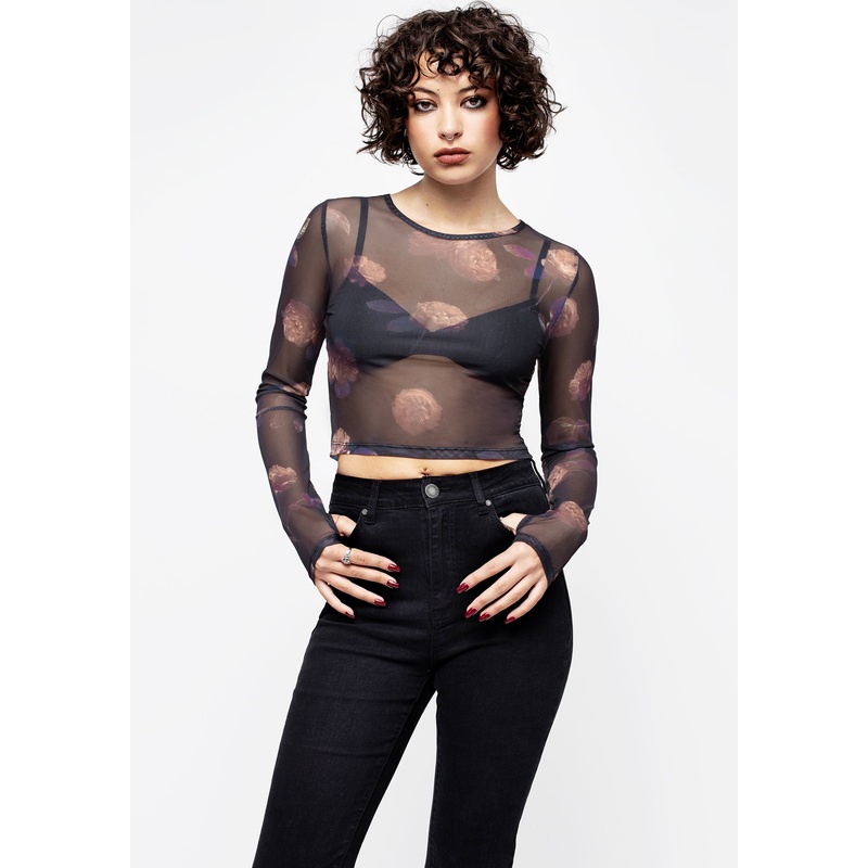 Monica Floral Mesh Top