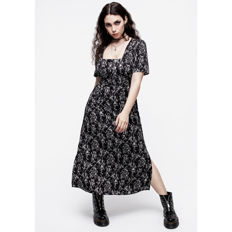 Naomi Floral Square Neck Midaxi Dress
