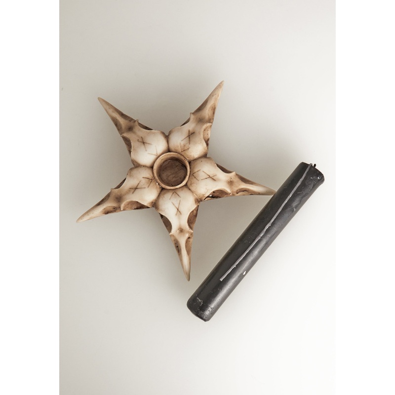 Raven Skull Candle Holder