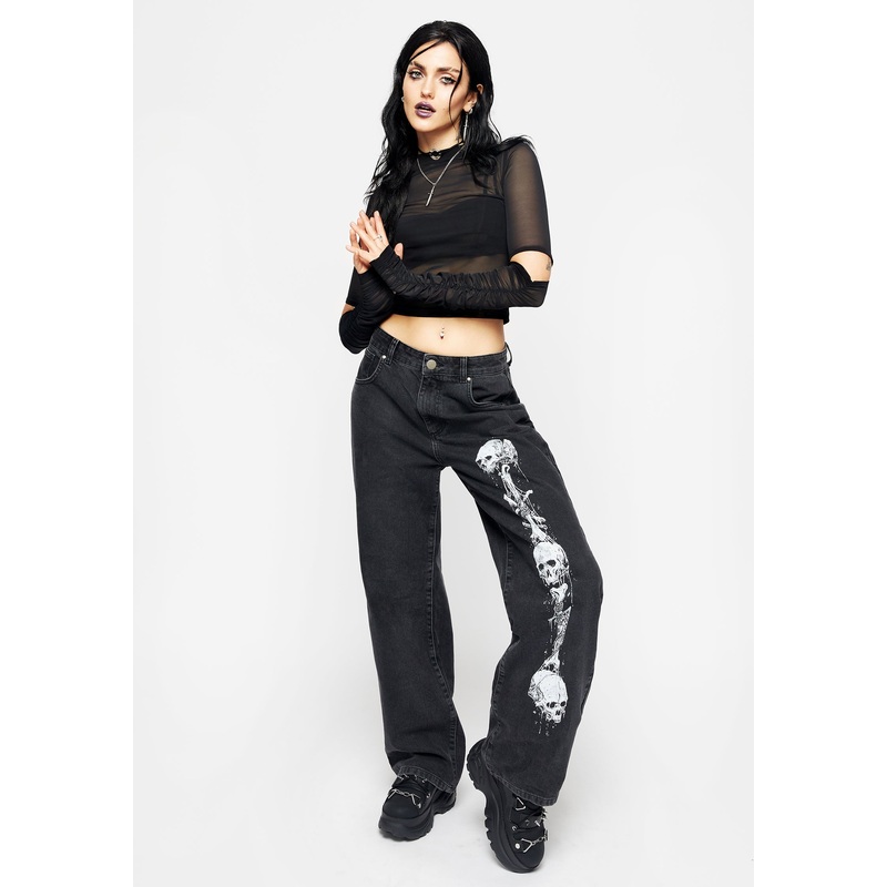 Reaper Wide Leg Washed Jeans