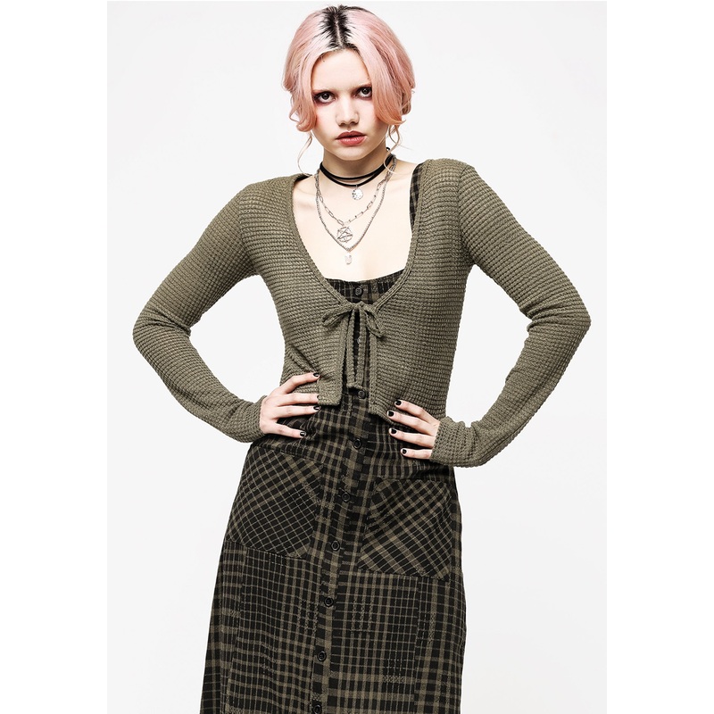 Retrograde Textured Tie Front Cardi