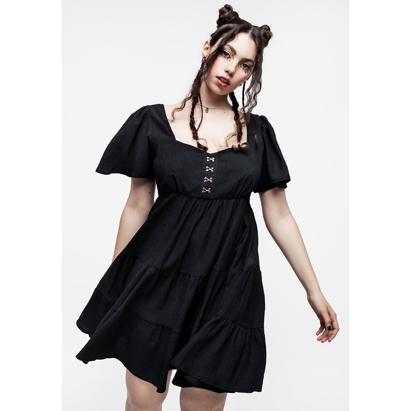 Revenge Tiered Crinkle Mini Dress