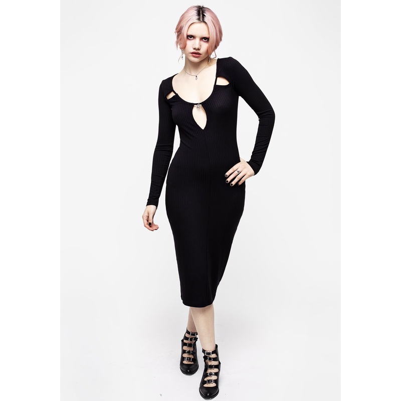 Roxanne Cut Out Ribbed Bodycon Midi Dress