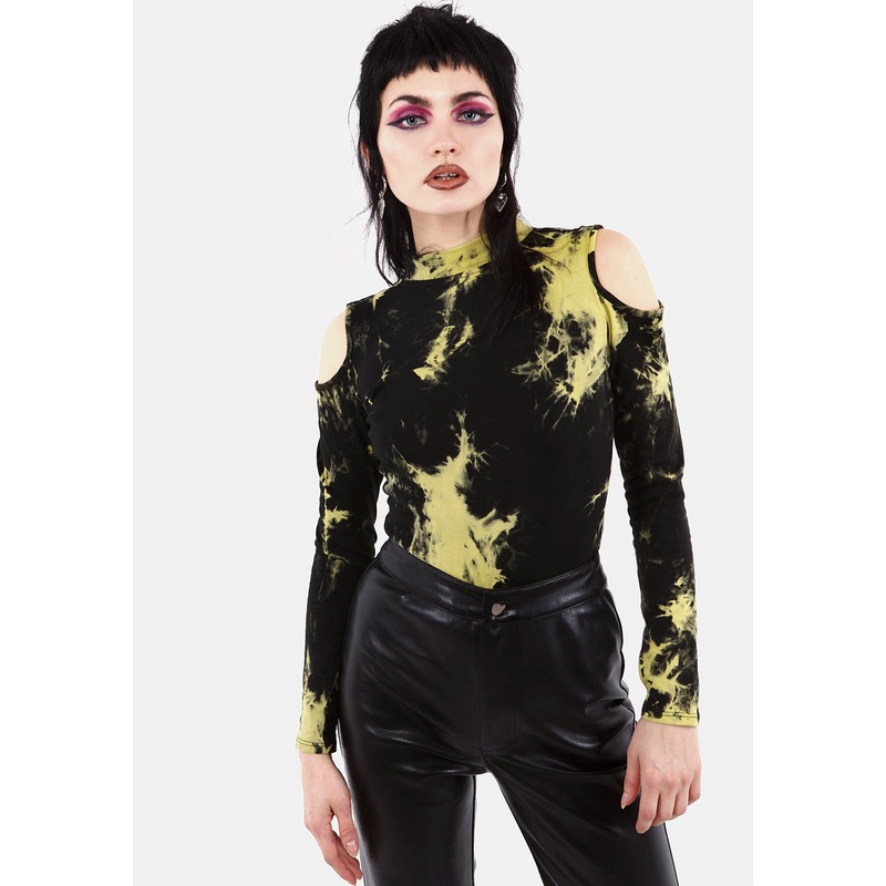 SCHOLOMANCE COLD SHOULDER TIE DYE BODY