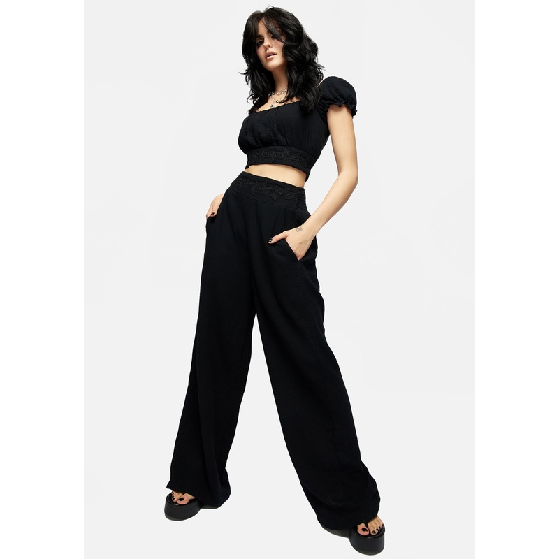 Vine Textured Wide Leg Trouser