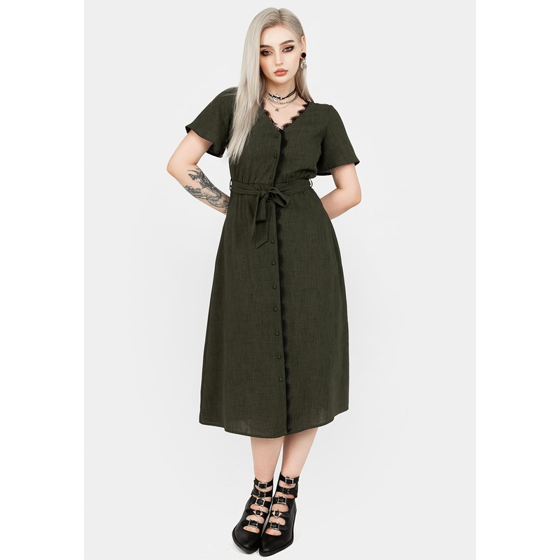 Ava Angel Sleeve Midi Dress