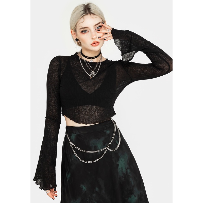 Cassia Jersey Mesh Crop Top