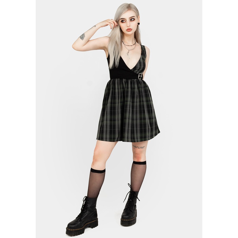 Checkmate Wrap Suspender Mini Dress