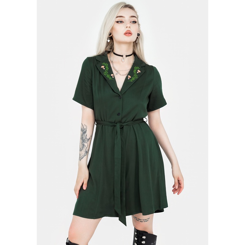 Fable Button Up Mini Shirt Dress