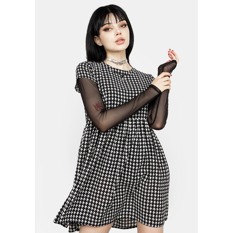 FATALE HOUNDSTOOTH SKATER DRESS