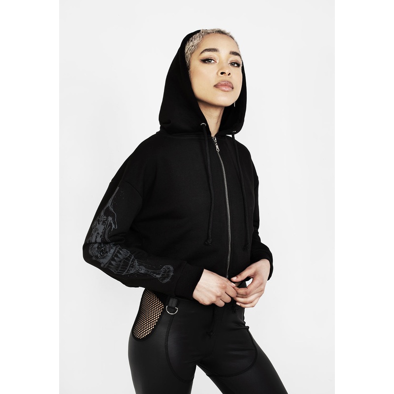 GABHAR ZIP UP CROP HOODY