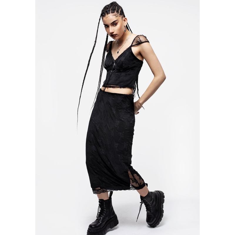 Hailey Stretch Lace Midi Skirt