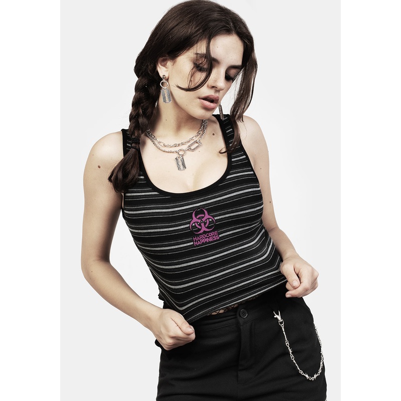 Hardcore Stripe Crop Vest