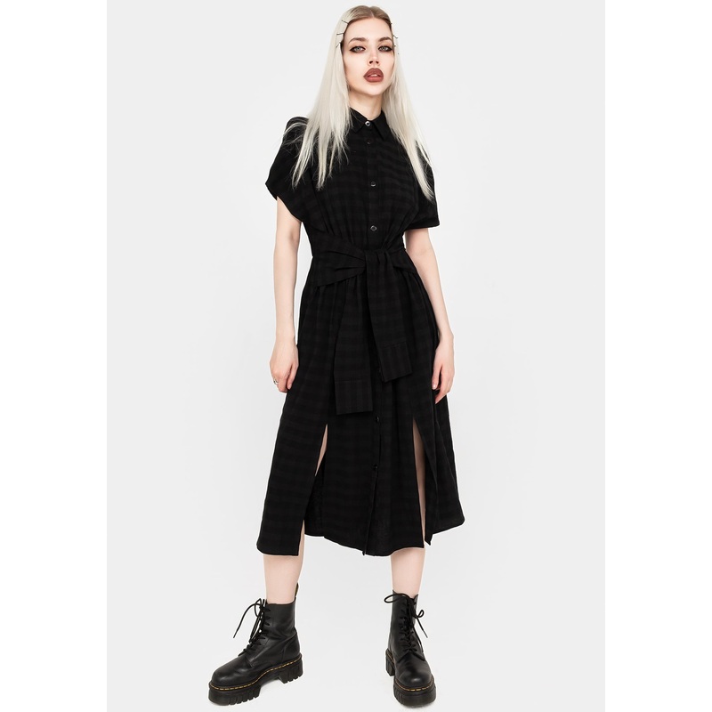 Hattie Shirt Sleeve Tie Waist Shirt Dress