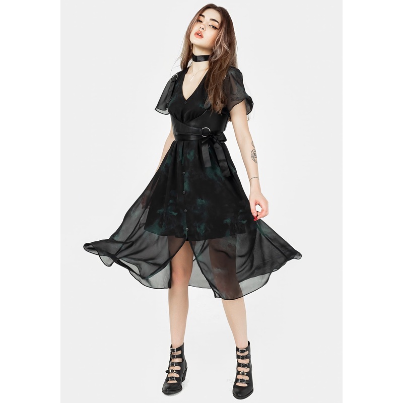 Lichen Chiffon Midi Dress