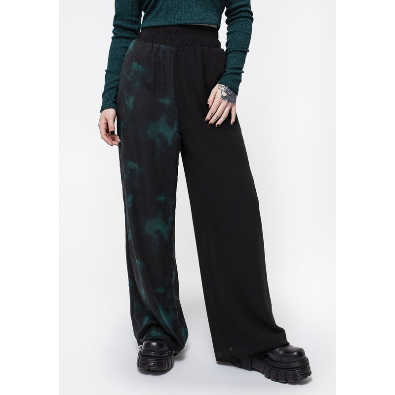 Lichen Spliced Chiffon Palazzo Trousers