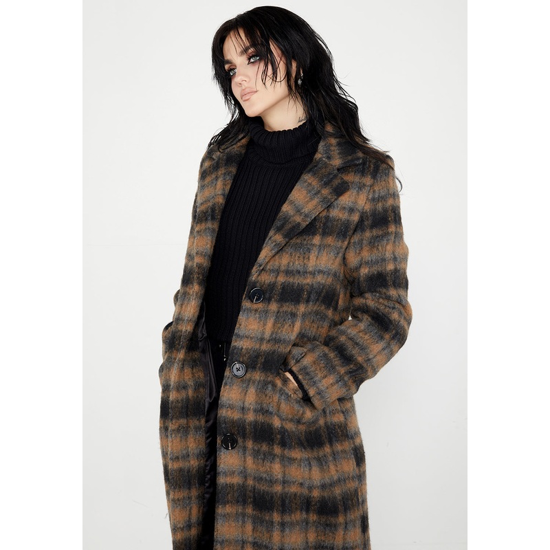 Lore Plaid Longline Coat