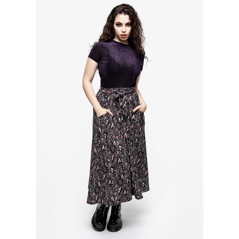 Snapdragon Tie Detail Midi Skirt