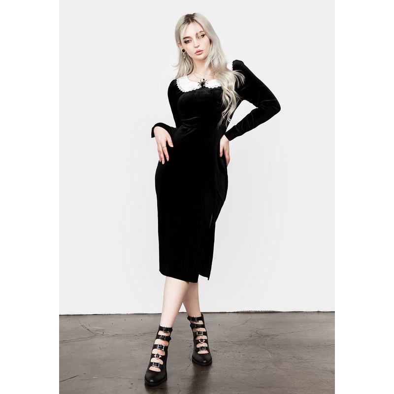 Ungoliant Lace Collar Midi Dress