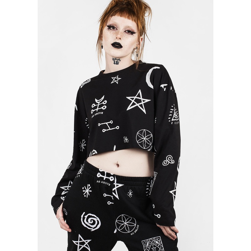 ABOVE BELOW CROP LONG SLEEVE TEE